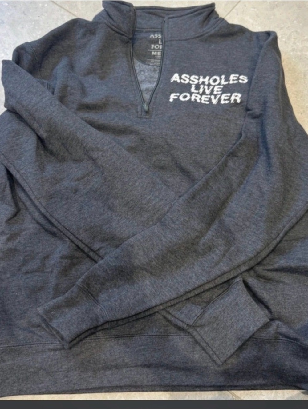 ALF Dark Gray Quarter-Zip Sweater size Medium